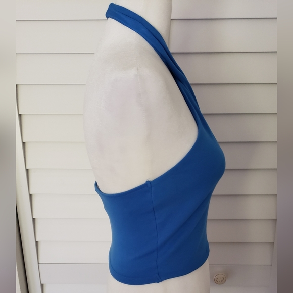 NWOT Zara Blue Torquoise Halter Top Size L - Picture 4 of 10